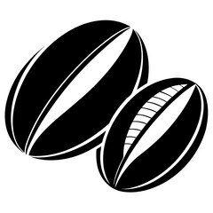 Rugby balls vector clean black silhouette design white background