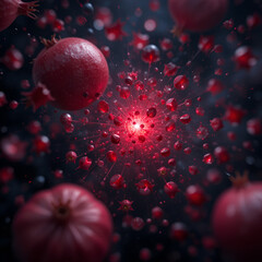 red seeds of pomegranate 