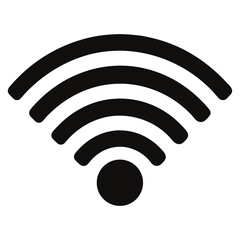 Wi-Fi symbol vector clean black silhouette design white background