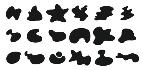 blob shapes vector set random blotch inkblot organic © Temur