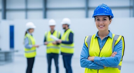 Female Industrial Worker Focused on Task.
