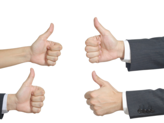 business man giving thumbs up