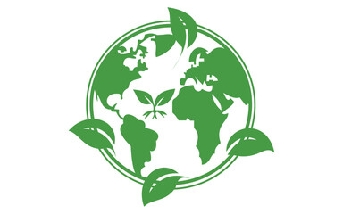 “Eco Friendly Green Leaves and Globe Icons Set – Nature Conservation, Organic Bio Symbols and Environment Protection Illustration”
