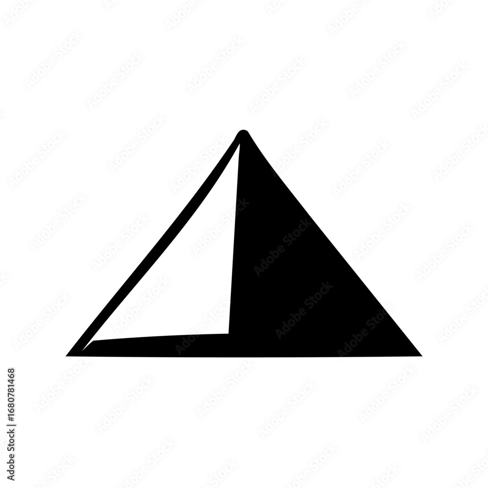 Poster abstract geometric shape resembling a stylized mountain with a triangular form