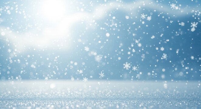 Abstract cool blue bokeh lights and soft blur texture for atmospheric backgrounds