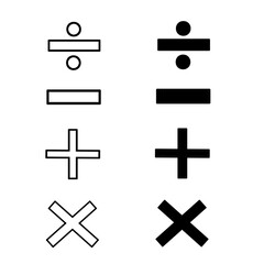 Minus, multiplication, and division signs