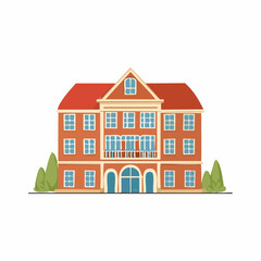 Fototapeta premium Vintage building. Stock vector hand drawn Illustration.