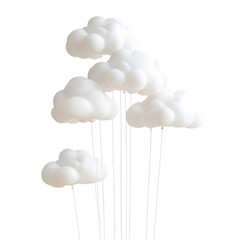 Obraz premium Floating Cloud Balloon PNG Clipart for Baby Shower Decor, Dreamy Celebration Crafts, Soft Sky-Themed Party Design