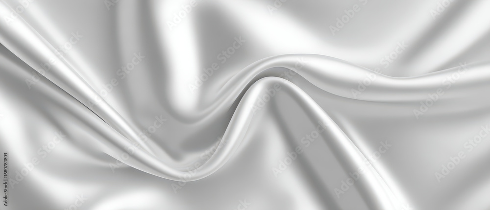 Poster smooth white silk fabric background with elegant folds and soft texture creates luxurious and gentle