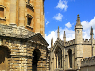 Medieval university cityscape in the city of Oxford England UK, English building and architecture travel destination stock photo