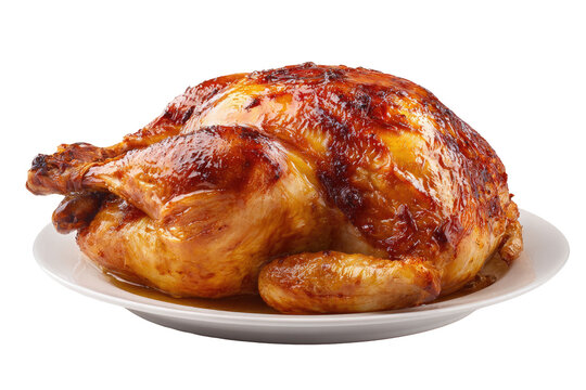 Roasted chicken on a white plate (2)