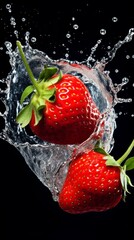 Strawberries in water