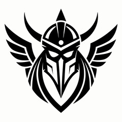 Obraz premium Valkyrie Symbols vector clean black silhouette design white background