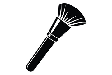 Makeup Brush Icon with Rounded Handle on a White Background Beauty Tool Design