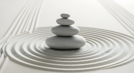 Zen Garden Stones and Sand, Promoting Peace and Tranquility.