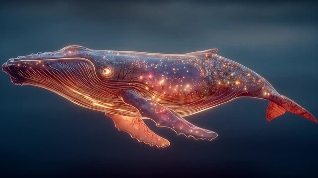 Glowing whale illustration