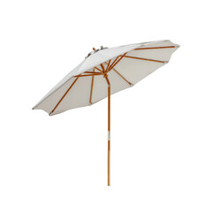  A White Patio Umbrella Tilted Against the Summer Sun [Transparent Background PNG]