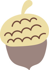 Simple Acorn with Curved Lines