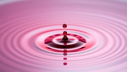 A red liquid drop falling into a liquid surface