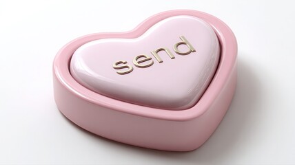 Heart-shaped send button in a minimalist design for user interfa