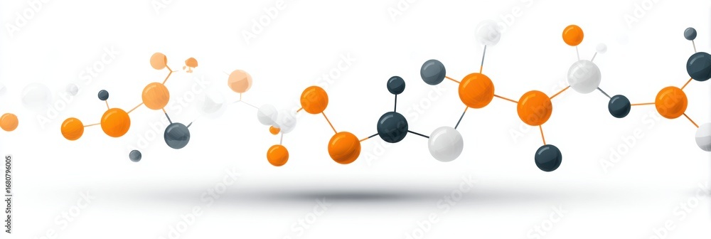 Poster brightly colored molecular structures representing chemistry and science concepts in a detailed and 