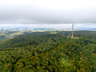 Destroyed TV Tower Rising Above the Forest Canopy