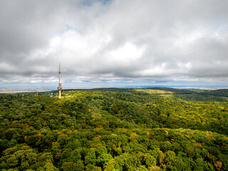 Destroyed TV Tower Rising Above the Forest Canopy