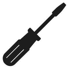 Fototapeta premium Screwdriver vector clean black silhouette design white background