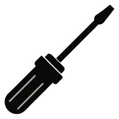 Screwdriver vector clean black silhouette design white background