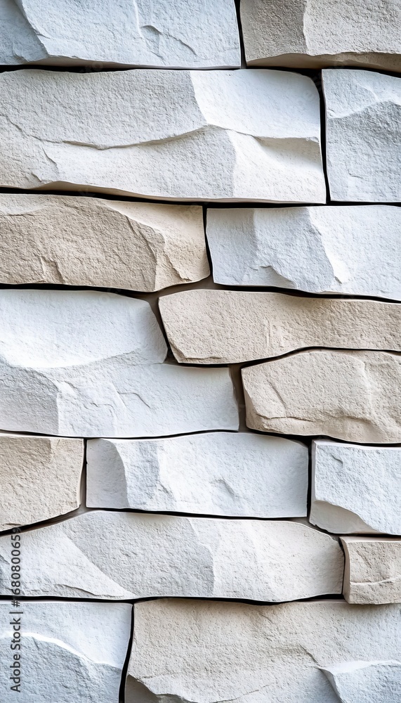 Poster light toned stone cladding texture with beige and white blocks for elegant architectural designs