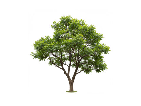 Green tamarind tree isolated on white background.