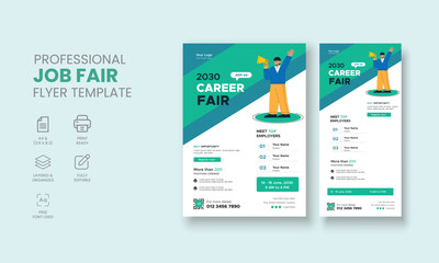 Job Fair Flyer, job hunting flyer, job vacancy poster