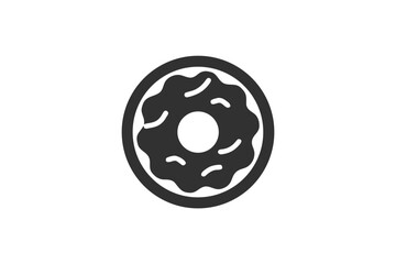 Obraz premium Delicious doughnut in black offers a classic pastry treat icon