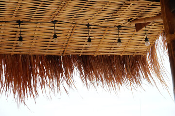 Lamp made from woven bamboo