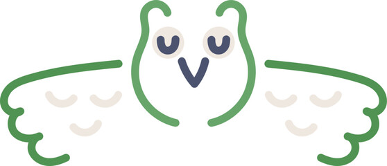 Obraz premium Abstract Owl with Outstretched Wings