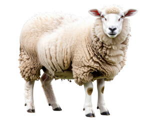 Fototapeta premium Coopworth Sheep in Three-Quarter Angle, isolated on transparent background PNG
