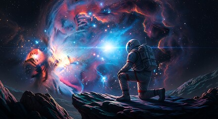 Astronaut Observes Cosmic Phenomenon.