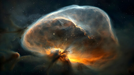 Celestial Colorful Nebula In Space