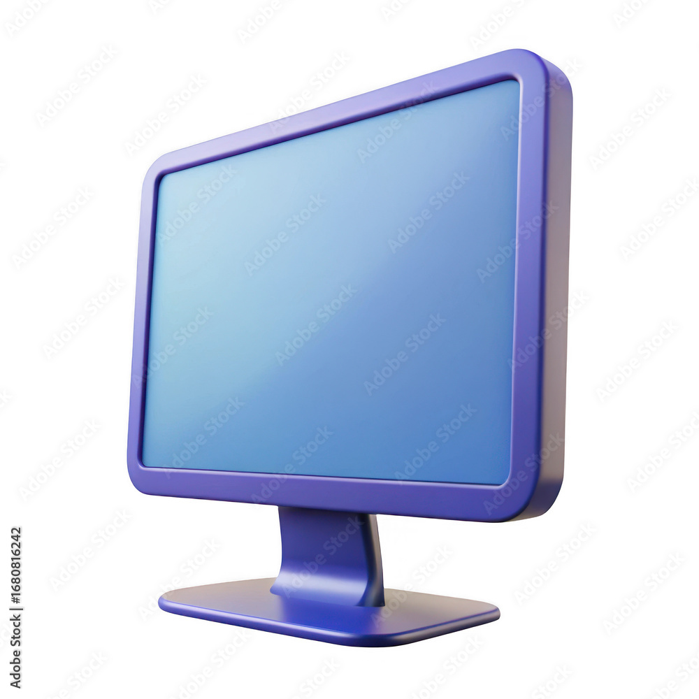 Poster 3d retro computer monitor isolated on transparent background