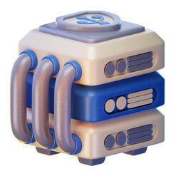 server 3d render icon, Technology and Computer illustration