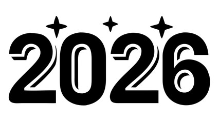 Celebrate the future with bold 2026 numbers and sparkling star accents for modern event design