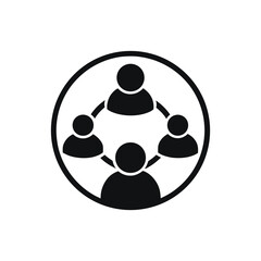 people circle group of users line icon