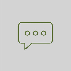 Fototapeta premium Minimalist green speech bubble icon representing communication in a digital context, suitable for modern design projects
