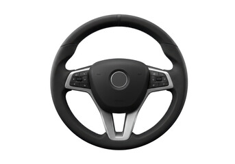 Isolated modern car steering wheel with controls for music and cruise control system