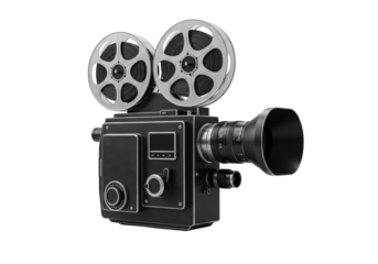 Isolated vintage film camera on neutral background for cinematic use, a classic movie maker