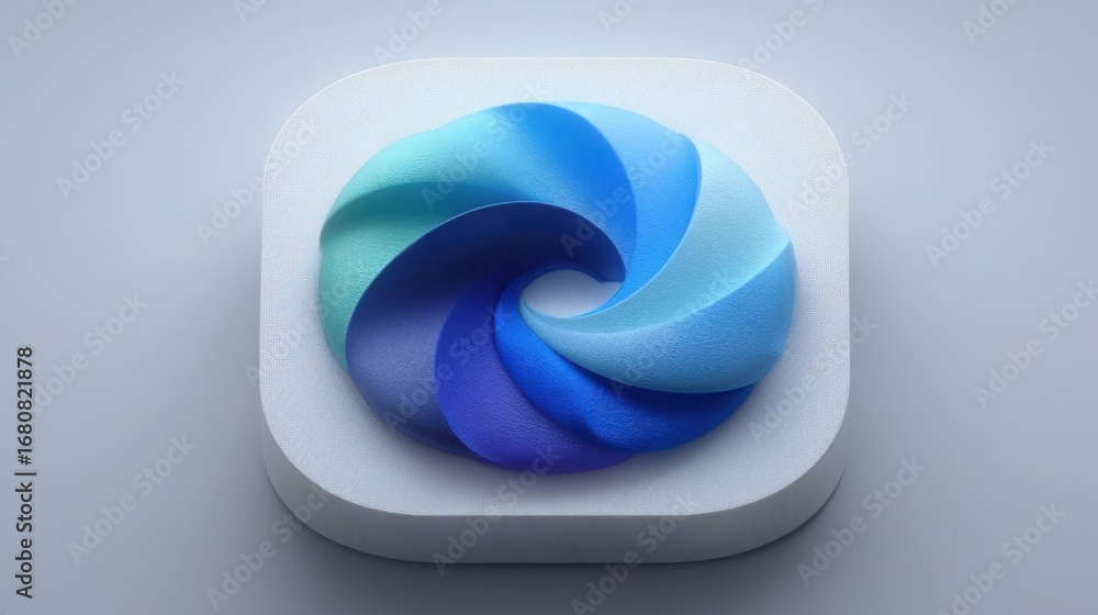 Poster dynamic blue and white swirl representing innovative adaptive decision engine for response-tuned art