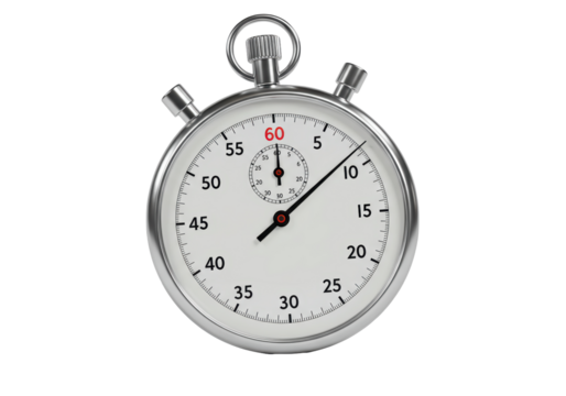 Isolated stopwatch indicating time, a tool for measuring time, an instrument for measuring