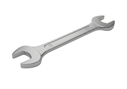 Isolated Silver Spanner Wrench Tool on Background for Repair Services and Mechanics Work