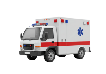 Isolated Ambulance Transport Vehicle with Emergency Medical Service EMS Equipment Device