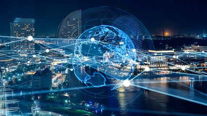 Urban transport and communication network concept